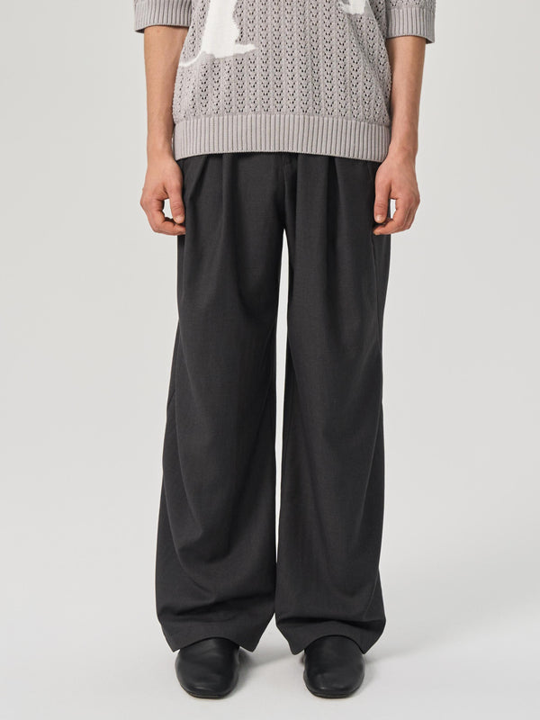 Wool Pleated Trousers