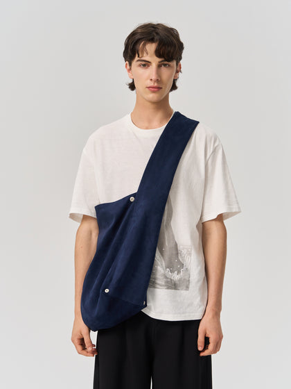 Suede wide shoulder tote