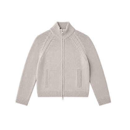 Merino Wool Zip-up Cardigan