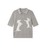Tencel lace knitted Polo shirt
