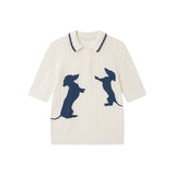 Tencel lace knitted Polo shirt