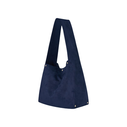 Suede wide shoulder tote