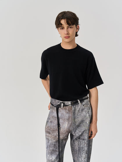 Wool knitted T-shirt