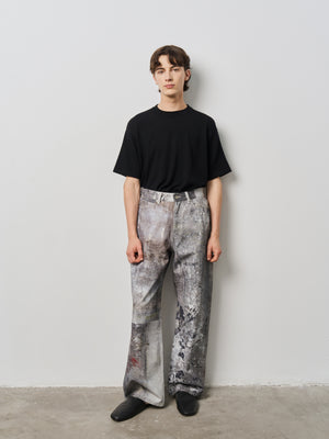 Printed straight-leg jeans