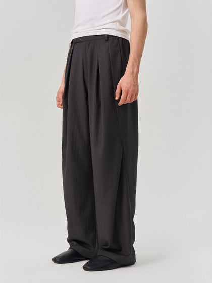 Wool Pleated Trousers