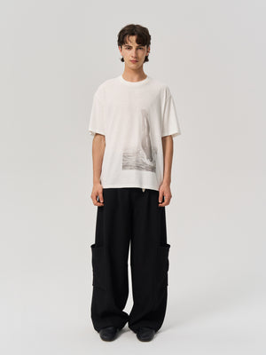 코튼과 리넨 프린트 티셔츠