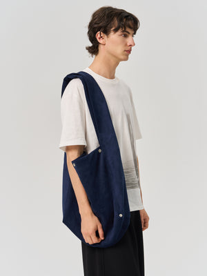 Suede wide shoulder tote