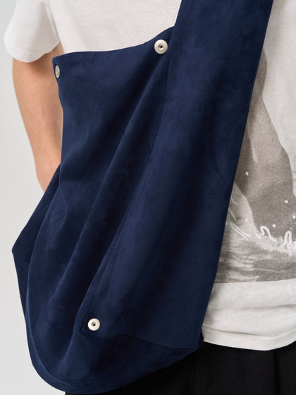 Suede wide shoulder tote