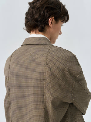 Frayed loose suit jacket