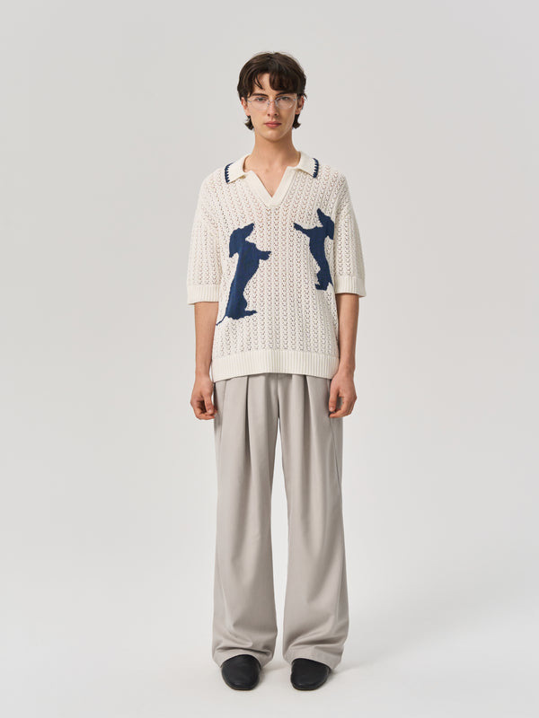 텐셀 레이스 니트 폴로 셔츠