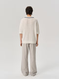 Tencel lace knitted Polo shirt