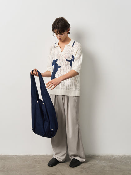 Suede wide shoulder tote