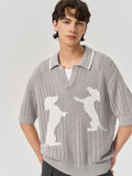 Tencel lace knitted Polo shirt