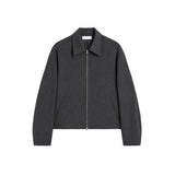 Worsted Wool Minimal Cropped Jacket